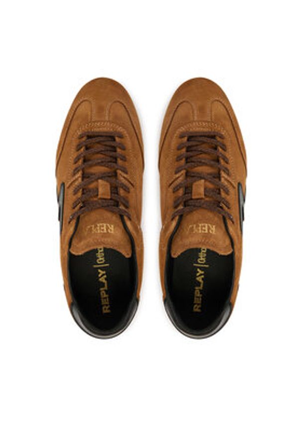Replay - REPLAY Sneakersy GMSL1.000.C0001L Brązowy. Kolor: brązowy. Materiał: zamsz, skóra