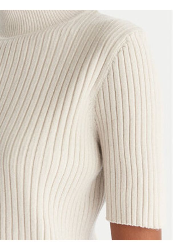 ACCESS FASHION Sweter 54-8046 Beżowy Slim Fit. Kolor: beżowy. Materiał: syntetyk