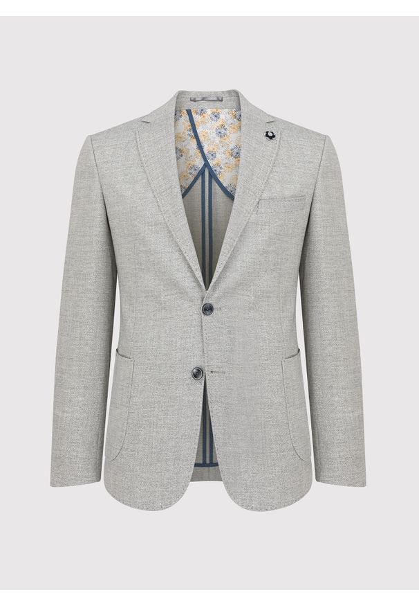 Pako Lorente - Szara marynarka casualowa P23SF-3X-019-N-S. Okazja: na co dzień. Kolor: szary. Wzór: gładki. Sezon: lato. Styl: casual