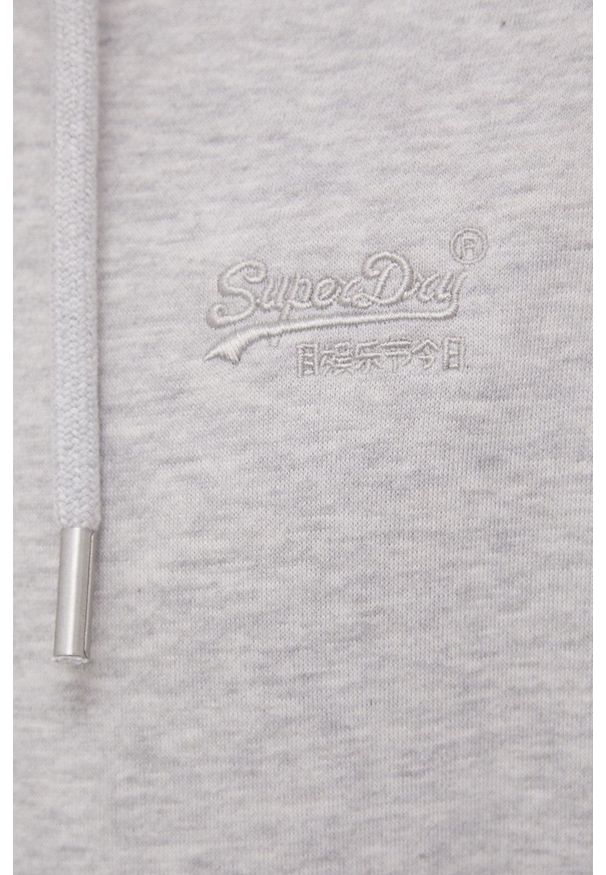 Superdry Bluza męska kolor szary z kapturem melanżowa. Okazja: na co dzień. Typ kołnierza: kaptur. Kolor: szary. Wzór: melanż. Styl: casual