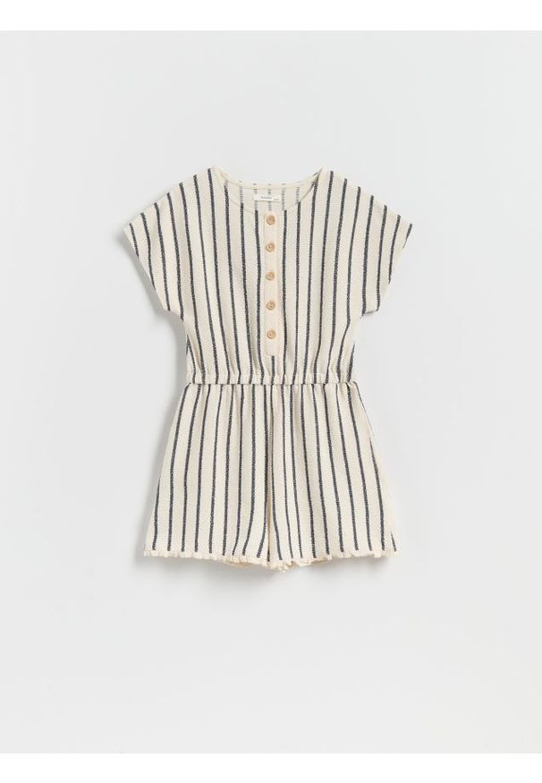 Reserved - Krótki kombinezon w paski - wielobarwny. Materiał: bawełna. Wzór: paski