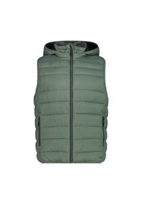 Kurtka bez rękawów z kapturem CMP Snaps. Typ kołnierza: kaptur. Kolor: zielony. Materiał: puch. Długość rękawa: bez rękawów. Sezon: zima. Sport: narciarstwo #1