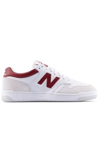 Buty unisex New Balance BB480LIR - białe. Okazja: na co dzień. Kolor: biały. Materiał: syntetyk, materiał, skóra. Szerokość cholewki: normalna. Sport: turystyka piesza