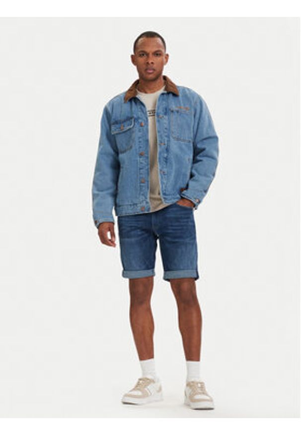 G-Star RAW - G-Star Raw Szorty jeansowe 3301 D10481-C051 Niebieski Slim Fit. Kolor: niebieski. Materiał: bawełna