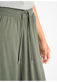 Spódnica z dżerseju bonprix oliwkowy. Kolor: zielony. Materiał: jersey #6