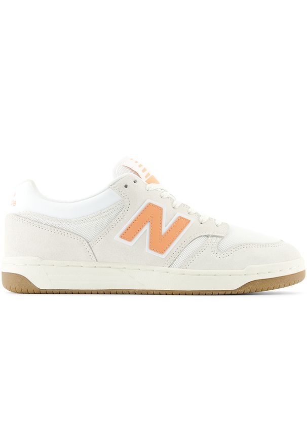 Buty unisex New Balance BB480LLB – beżowe. Okazja: na co dzień. Kolor: beżowy. Materiał: dresówka, zamsz. Szerokość cholewki: normalna. Sport: turystyka piesza