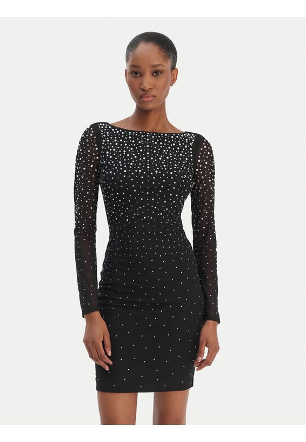 Marciano Guess Sukienka koktajlowa 6RGK02 6218A Czarny Slim Fit. Kolor: czarny. Materiał: syntetyk. Styl: wizytowy