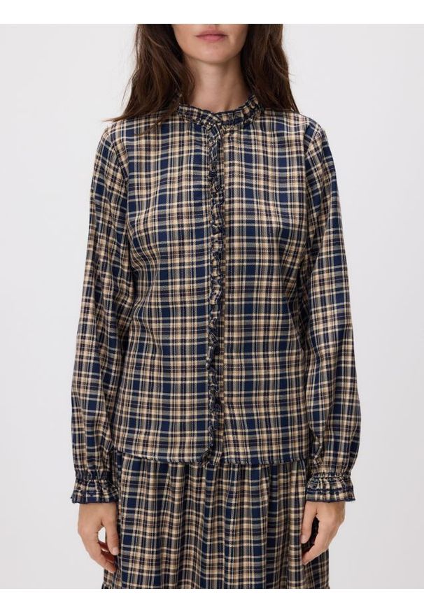 Reserved - Koszula w kratę - wielobarwny. Materiał: wiskoza, tkanina