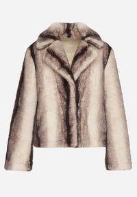 Born2be - Beżowa Jednorzędowa Kurtka Futerko o Krótkim Kroju Lonella. Okazja: na sylwestra, na spacer, na co dzień. Kolor: beżowy. Materiał: futro. Długość: krótkie. Styl: casual, elegancki #4