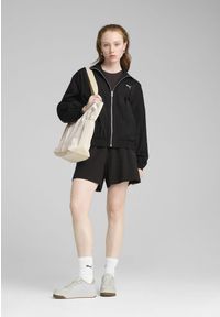 Puma - Damska kurta Style PUMA Black. Typ kołnierza: kołnierzyk stójkowy. Kolor: czarny. Materiał: guma. Wzór: nadruk