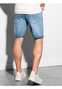 Ombre Clothing - Krótkie spodenki męskie jeansowe W310 - jasny jeans - XXL. Materiał: jeans. Długość: krótkie. Sezon: lato