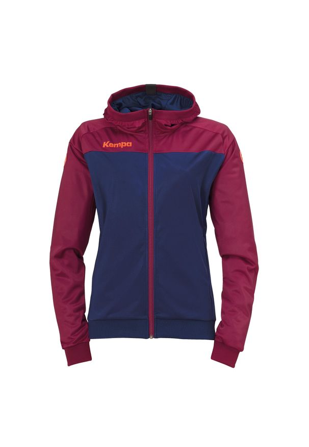 KEMPA - Kurtka damska Kempa Prime Multi. Typ kołnierza: kaptur. Kolor: czerwony, niebieski, wielokolorowy. Wzór: prążki. Sport: fitness, piłka ręczna