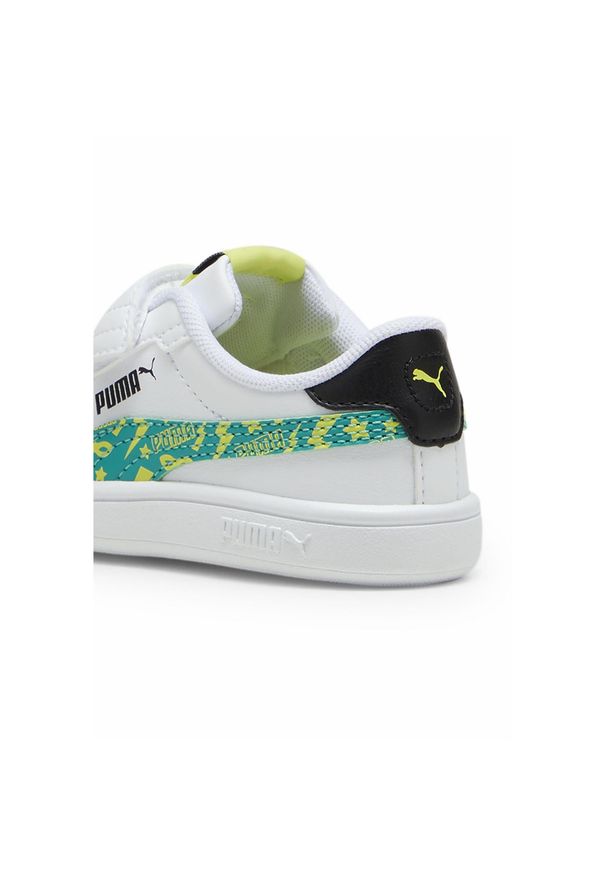 Puma - Sneakersy dla małych dzieci PUMA Smash 3.0 Masked Hero PUMA. Kolor: żółty, biały, wielokolorowy, zielony. Materiał: skóra. Szerokość cholewki: normalna. Wzór: nadruk