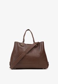 Born2be - Brązowa Dwukomorowa Torebka Typu Shopper Ozdobiona Metalicznymi Aplikacjami Adorrive. Kolor: brązowy. Wzór: aplikacja. Dodatki: z aplikacjami. Styl: elegancki #4