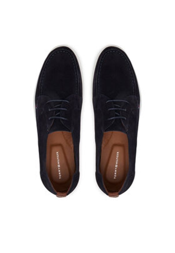 TOMMY HILFIGER - Tommy Hilfiger Mokasyny Moc T Derby FM0FM05495 Granatowy. Kolor: niebieski. Materiał: zamsz, skóra