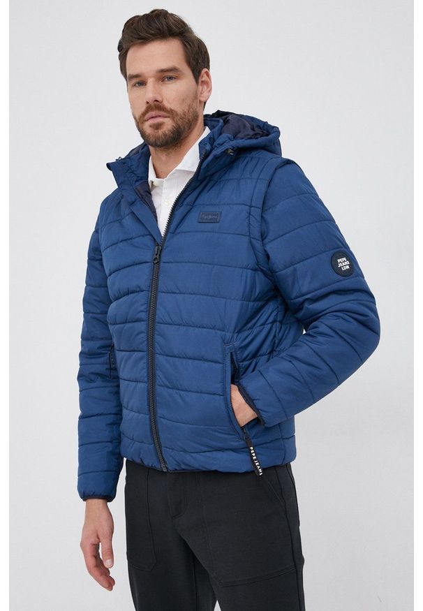 Pepe Jeans - Kurtka Hiram. Okazja: na co dzień. Kolor: niebieski. Styl: casual