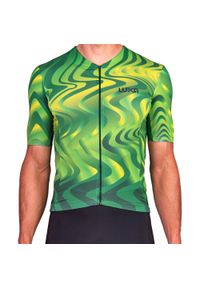 LUXA - Koszulka Kolarska Pulse. Kolor: zielony, żółty, wielokolorowy. Sport: kolarstwo