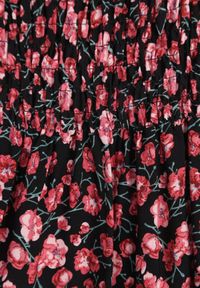 Born2be - Czerwono-Czarna Sukienka z Wiskozy Cheri. Typ kołnierza: dekolt hiszpanka. Kolor: czerwony. Materiał: wiskoza. Wzór: kwiaty. Sezon: lato. Typ sukienki: rozkloszowane. Długość: maxi #6