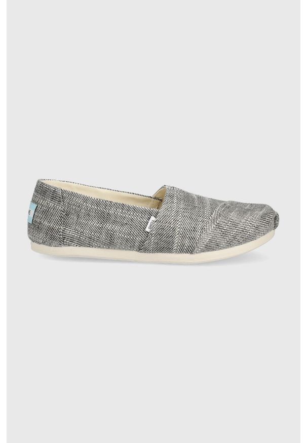 Toms espadryle Alpargata kolor czarny. Kolor: czarny. Materiał: guma, materiał. Obcas: na obcasie. Wysokość obcasa: niski
