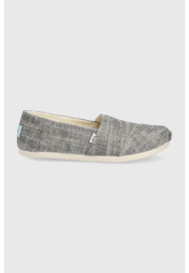 Toms espadryle Alpargata kolor czarny. Kolor: czarny. Materiał: materiał, guma. Obcas: na obcasie. Wysokość obcasa: niski