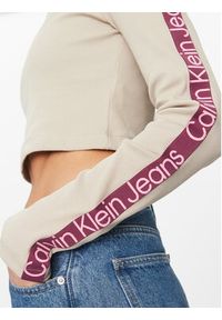 Calvin Klein Jeans Golf J20J222729 Beżowy Slim Fit. Typ kołnierza: golf. Kolor: beżowy. Materiał: bawełna #5