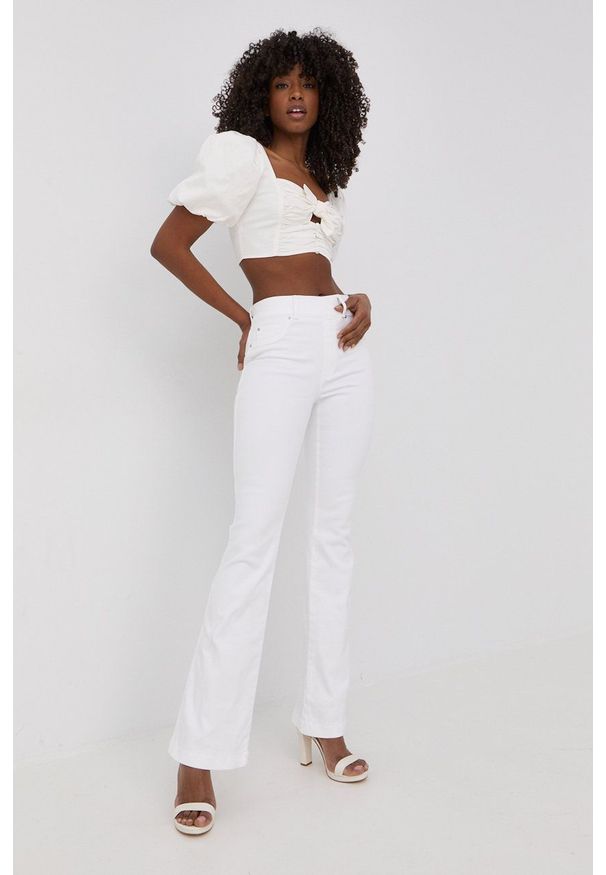 Spanx jeansy damskie high waist. Stan: podwyższony. Kolor: biały