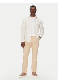 Calvin Klein Jeans Koszula Linen Stripe Slim Shirt K10K109332 Beżowy Regular Fit. Kolor: beżowy. Materiał: len #3