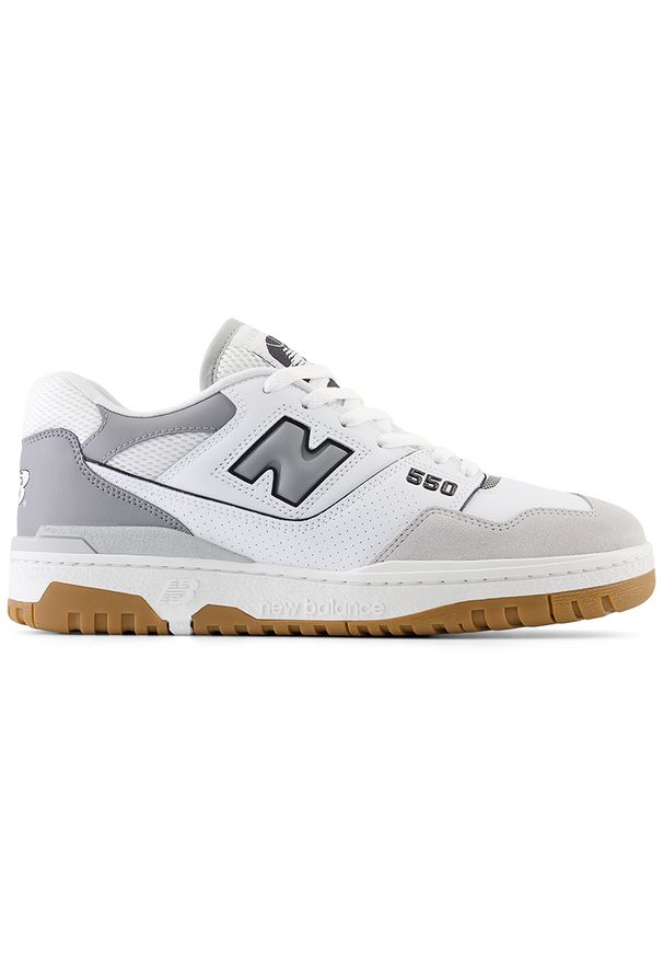 Buty unisex New Balance BB550ESC – białe. Okazja: na co dzień. Kolor: biały. Materiał: materiał, syntetyk, skóra. Szerokość cholewki: normalna