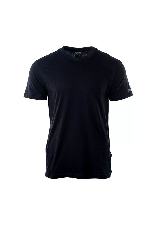 Hi-tec - Koszulka męska Hi-Tec Plain - czarna, Rozmiar L. Kolor: czarny. Materiał: bawełna, materiał. Wzór: jednolity