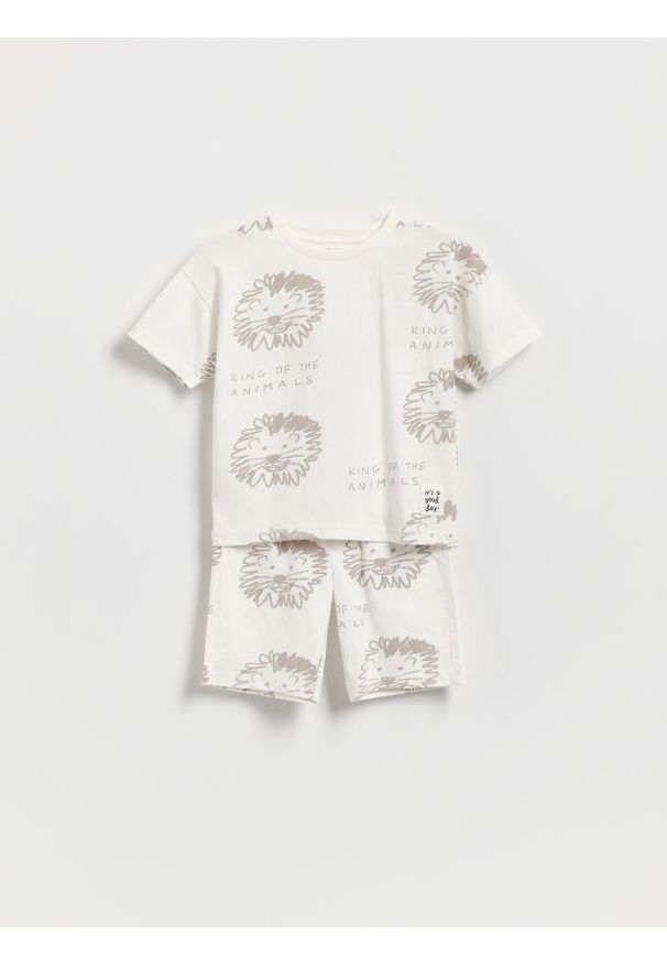 Reserved - Bawełniany komplet - złamana biel. Materiał: bawełna