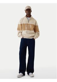 GAP - Gap Bluza 526848-02 Beżowy Oversize. Kolor: beżowy. Materiał: bawełna #4