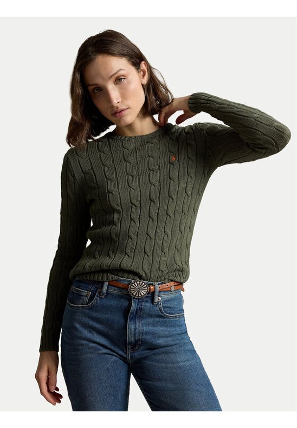 Polo Ralph Lauren Sweter 211971869510 Zielony Regular Fit. Typ kołnierza: polo. Kolor: zielony. Materiał: bawełna
