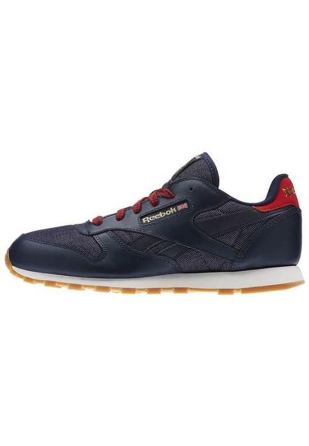 Reebok Classic Leather DG , dziewczęce buty sportowe, Granatowe. Kolor: niebieski. Materiał: skóra. Model: Reebok Classic
