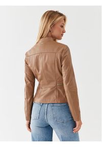 BOSS - Boss Kurtka skórzana 50501269 Brązowy Slim Fit. Kolor: brązowy, beżowy. Materiał: skóra #2