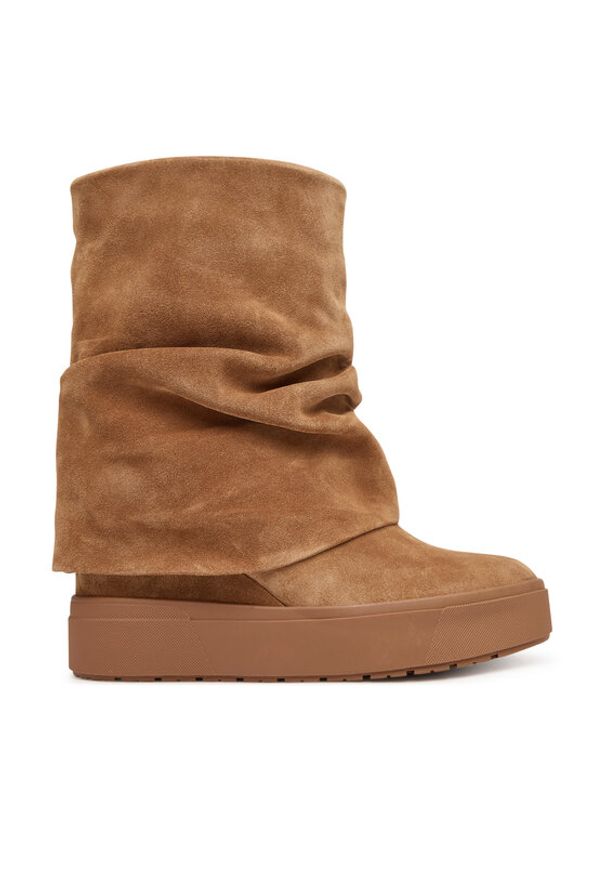 Guess Botki FLFGUI SUE10 Brązowy. Kolor: brązowy. Materiał: zamsz, skóra