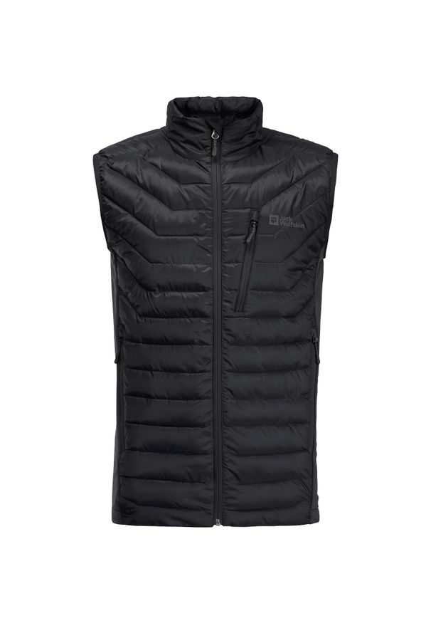 Kamizelka turystyczna męska Jack Wolfskin Routeburn Pro Ins. Kolor: czarny, szary, wielokolorowy. Materiał: poliester. Długość rękawa: bez rękawów. Sport: turystyka piesza