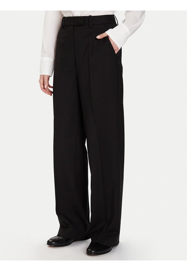 TOMMY HILFIGER - Tommy Hilfiger Spodnie materiałowe Timeless WW0WW48362 Czarny Straight Fit. Kolor: czarny. Materiał: wełna