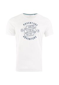 WE THE PEOPLE - Koszulka Męska Midori White - Wygodny Bawełniany T-Shirt. Typ kołnierza: polo. Kolor: biały. Materiał: bawełna. Wzór: nadruk #1