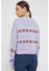 Noisy may - Noisy May kardigan damski kolor fioletowy lekki. Kolor: fioletowy. Materiał: dzianina #5