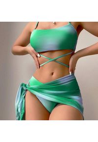 Intica - Komplet bikini z pareo na plażę i basen Eufrasia. Kolor: pomarańczowy. Materiał: materiał #8