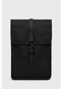 Rains Plecak 12800 Backpack Mini kolor czarny duży gładki. Kolor: czarny. Wzór: gładki