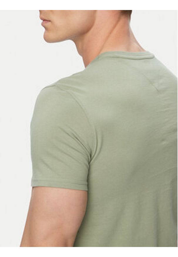 Tommy Jeans T-Shirt DM0DM04411 Khaki Slim Fit. Kolor: brązowy. Materiał: bawełna
