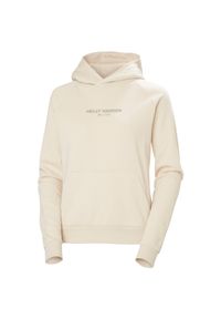 Bluza damska Helly Hansen Core. Kolor: beżowy, biały, wielokolorowy. Materiał: bawełna