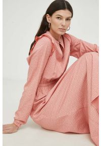 Mustang sukienka kolor pomarańczowy maxi rozkloszowana. Kolor: pomarańczowy. Materiał: tkanina. Typ sukienki: rozkloszowane. Długość: maxi #6