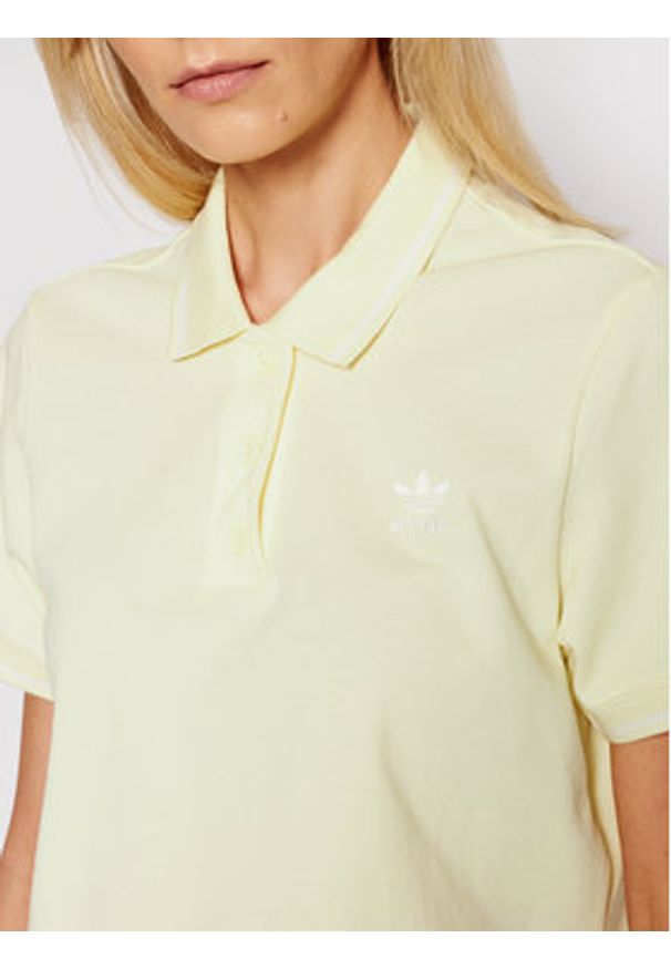 Adidas - adidas Polo Tennis Luxe H56469 Żółty Regular Fit. Typ kołnierza: polo. Kolor: żółty. Materiał: bawełna