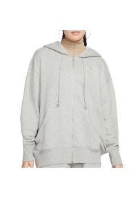 Bluza damska Nike Sportswear Phoenix Fleece DQ5758-063 - szara. Typ kołnierza: kaptur. Kolor: szary. Materiał: bawełna, tkanina, poliester. Długość rękawa: raglanowy rękaw. Styl: sportowy, klasyczny