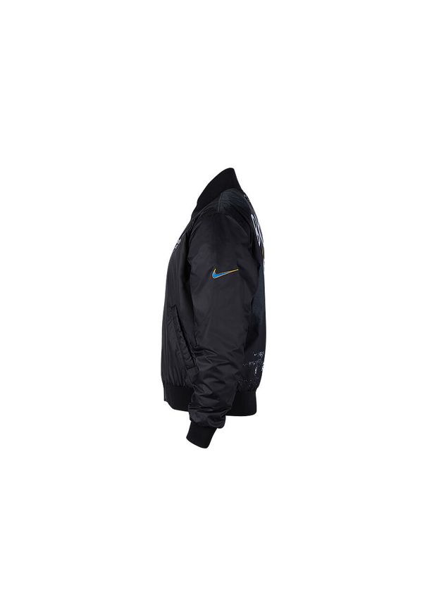 Nike - Kurtka męska nike nba brooklyn nets city edition courtside jacket black. Kolor: czarny. Materiał: poliester. Sport: bieganie