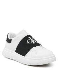 Sneakersy Calvin Klein Jeans Low Cut Sneaker V3X9-80558-1355 M White/Black X002. Kolor: biały. Materiał: skóra #1