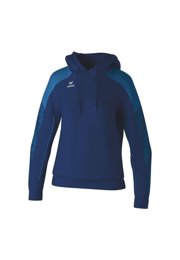 ERIMA - Bluza damska z kapturem Erima Evo Star. Typ kołnierza: kaptur. Kolor: niebieski. Materiał: polar, materiał. Długość rękawa: raglanowy rękaw. Sezon: zima