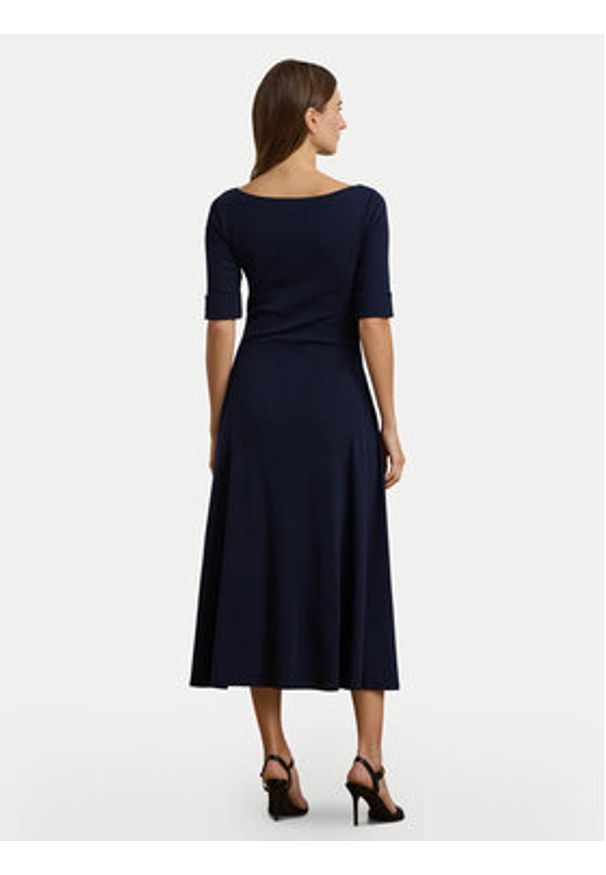 Lauren Ralph Lauren - LAUREN RALPH LAUREN Sukienka codzienna 200973599002 Granatowy Slim Fit. Okazja: na co dzień. Kolor: niebieski. Materiał: bawełna. Typ sukienki: proste. Styl: casual